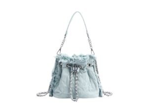 LABEL ROSE Borsa Missy Bucket Denim Azzurro