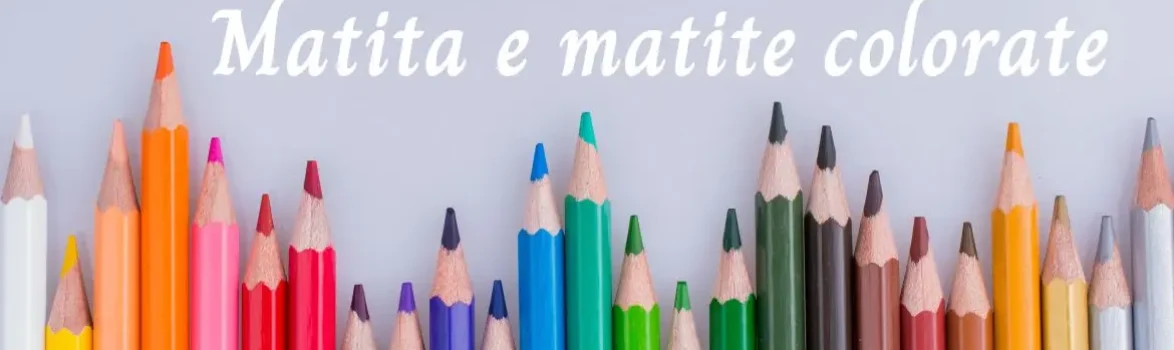 Banner matita e matite colorate